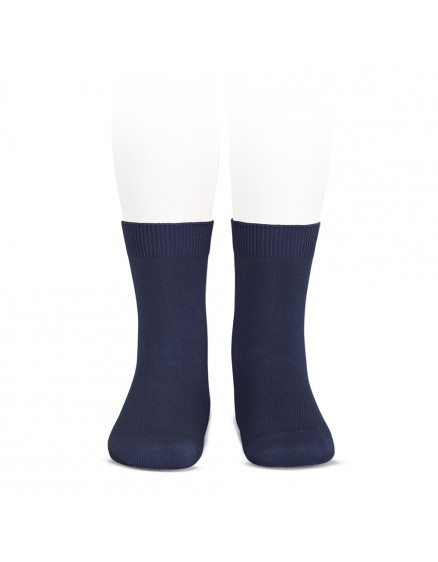 Plain stitch basic short socks Navy Blue 480