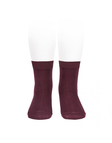 Plain stitch basic short socks Syrah 596