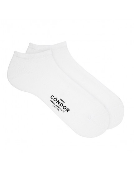 Bamboo Plain Stitch Trainer Socks White 200