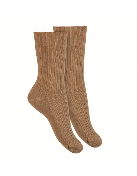 Modal rib loose fitting socks Camel 326