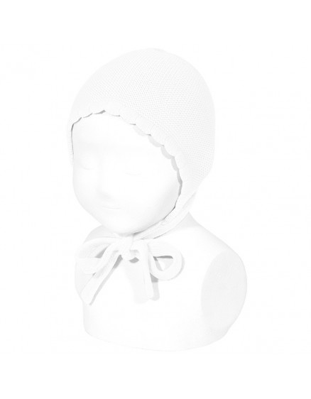 Classic garter stitch bonnet White 200