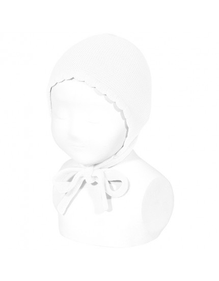 Classic garter stitch bonnet White 200