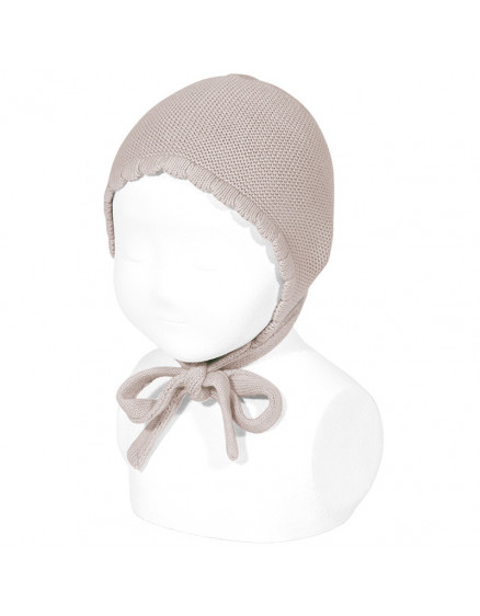 Classic garter stitch bonnet Old Rose 544