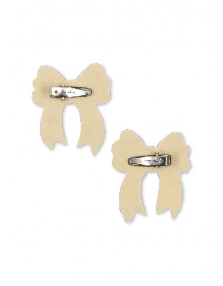 2 Pack Bow Hair Clip Cameo Rose 4