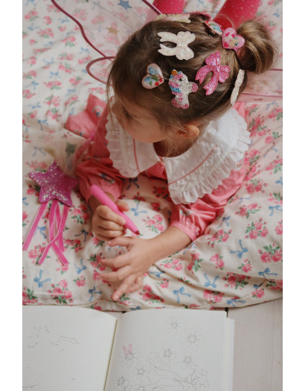 2 Pack Bow Hair Clip Cameo Rose 2