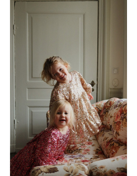 Lila Sequins Bow Dress Sparkling Sangria 8