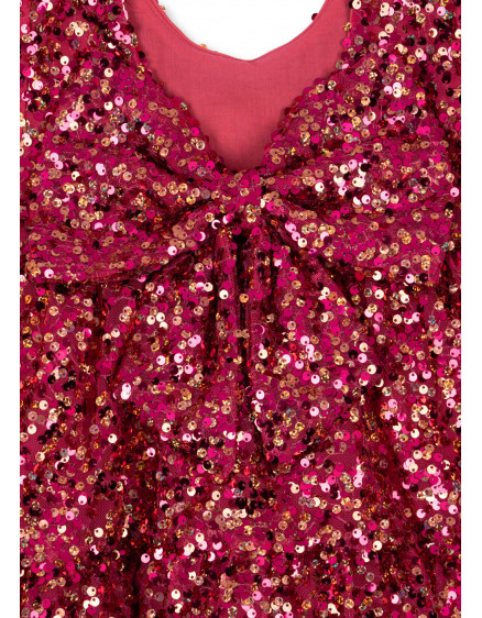 Lila Sequins Bow Dress Sparkling Sangria 3