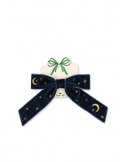Velvet Bow Pearly Hair Clip Navy Blazer