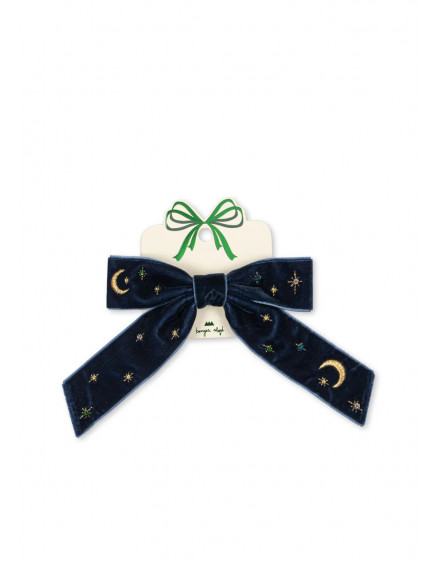 Velvet Bow Pearly Hair Clip Navy Blazer