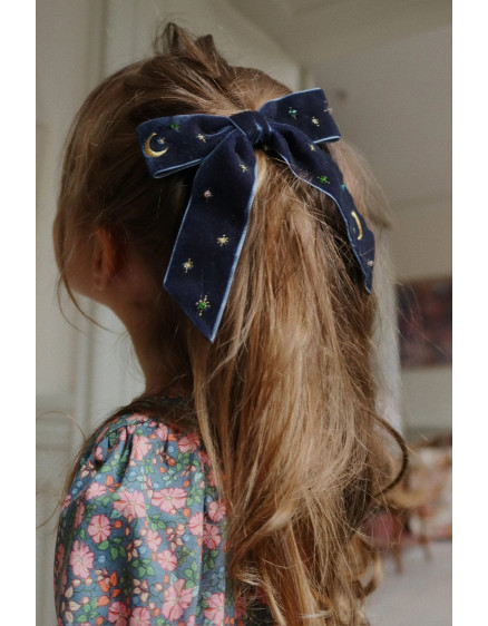 Velvet Bow Pearly Hair Clip Navy Blazer 3