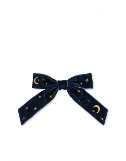 Velvet Bow Pearly Hair Clip Navy Blazer 5