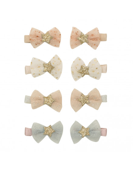 Tutu Bow Mini Clips Pink