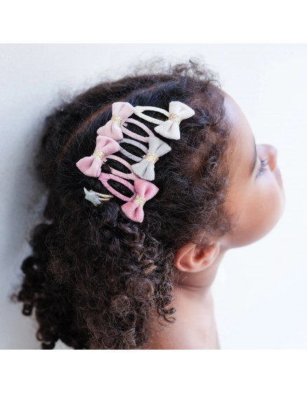 5 x Заколки Tinkerbell Velvet Bow Pink 4