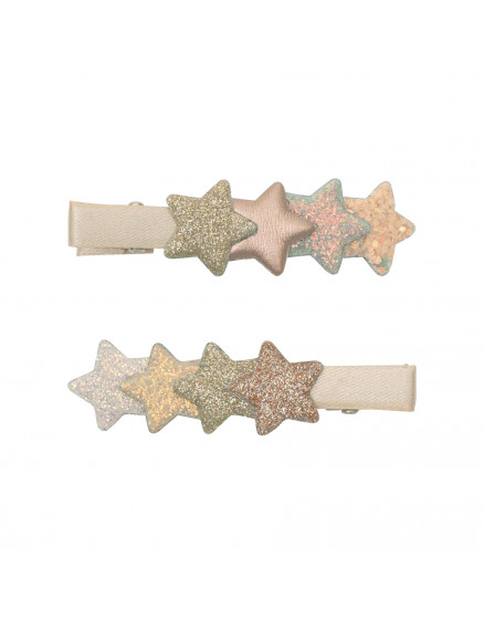 Layered Star Clips Shimmer