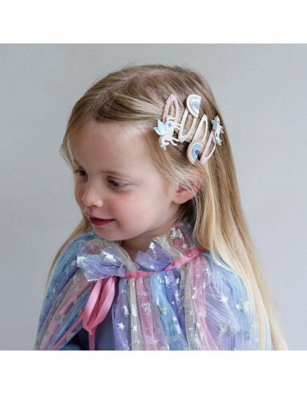 Winged Unicorn & Rainbow Clic Clacs Pink 4