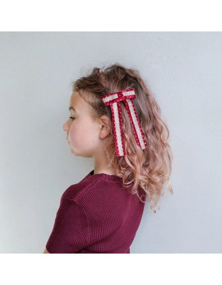 Circus Glitter Bow Red 3