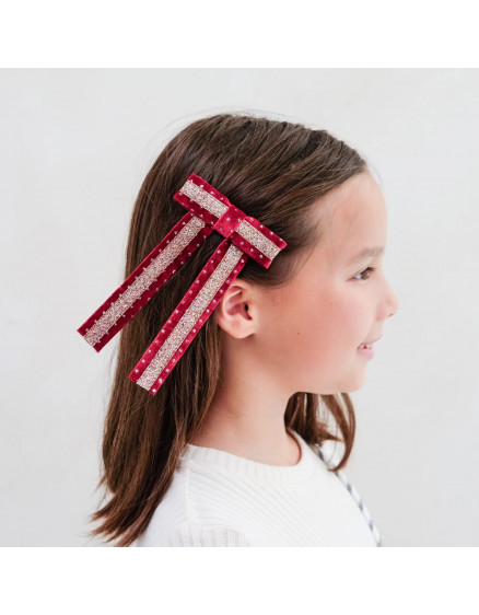 Circus Glitter Bow Red 4