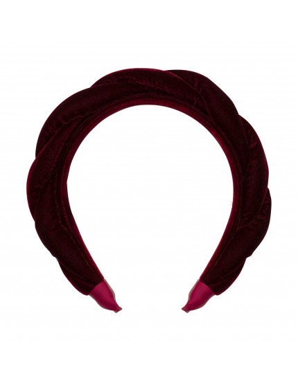 Oversize Twist Velvet Alice Burgundy