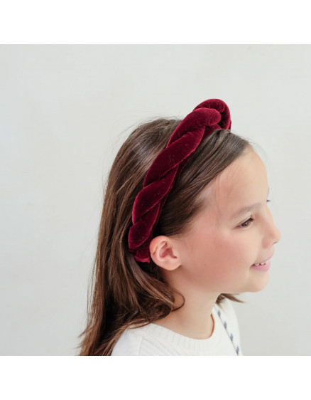 Oversize Twist Velvet Alice Burgundy 3