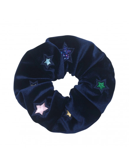 Constellation Velvet Scrunchie Navy