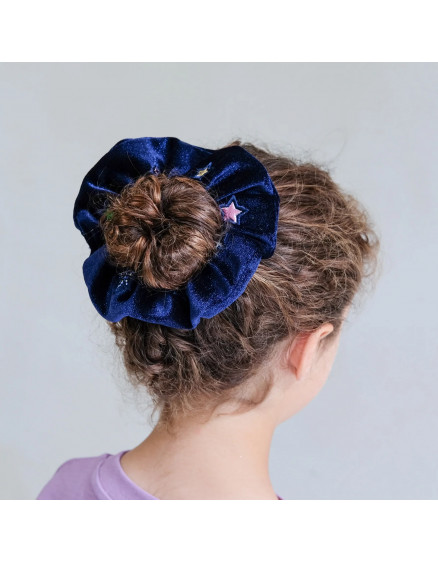 Constellation Velvet Scrunchie Navy 2