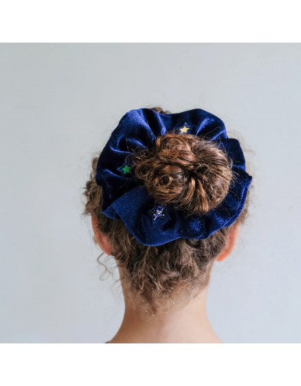 Constellation Velvet Scrunchie Navy 3