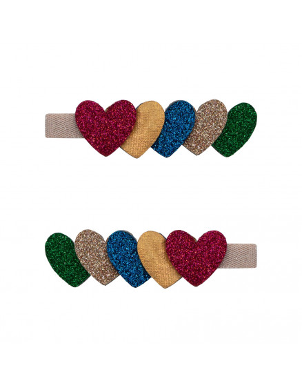 Jazzy Layered Heart Clips Bright
