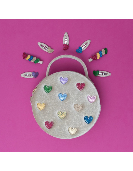 Jazzy Layered Heart Clips Bright 3