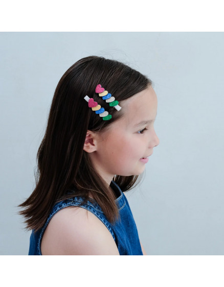 Jazzy Layered Heart Clips Bright 4