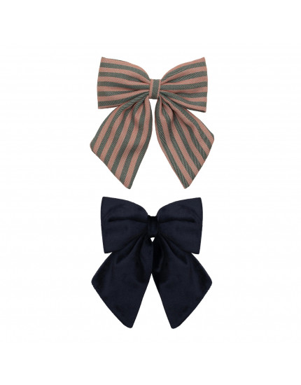 Stripe Agnes Bow Clips Multi