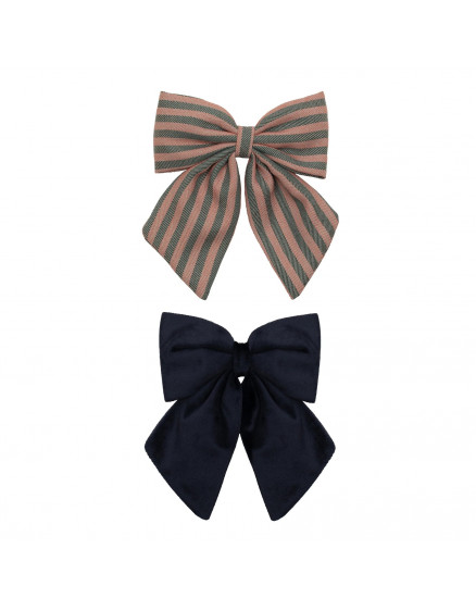 Stripe Agnes Bow Clips Multi