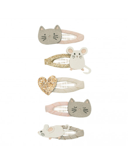 5 x Заколки Cat & Mouse Pink