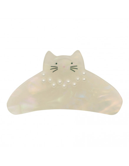 Pearly Kitty Claw Clip Ivory