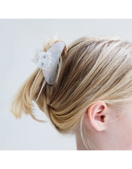 Pearly Kitty Claw Clip Ivory 3