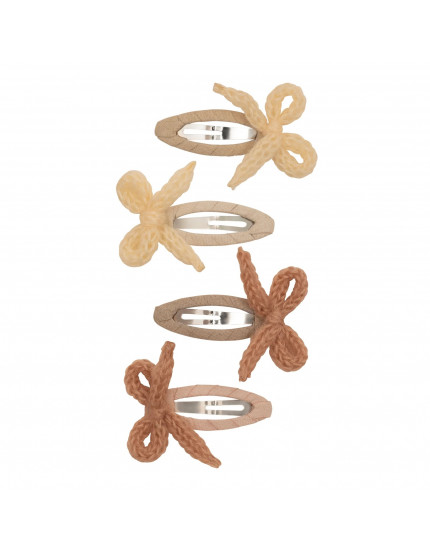 Granny Knitted Bow Clic Clacs Neutral