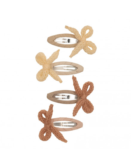 Granny Knitted Bow Clic Clacs Neutral