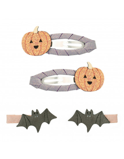 Pumpkin & Bat Clip Set Multi