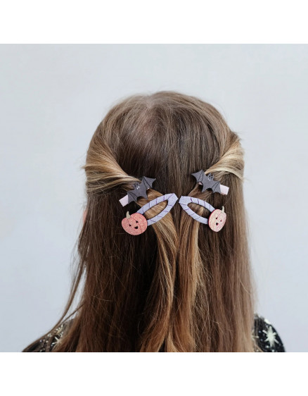 Pumpkin & Bat Clip Set Multi 3