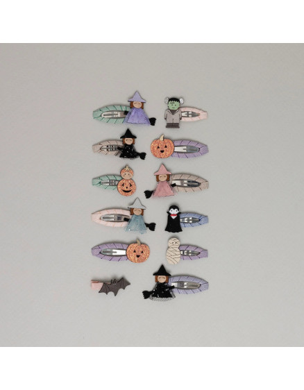 Pumpkin & Bat Clip Set Multi 2