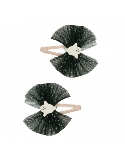 Ghoulish Ghost Tulle Clips Black