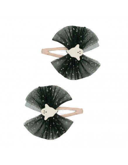 Ghoulish Ghost Tulle Clips Black