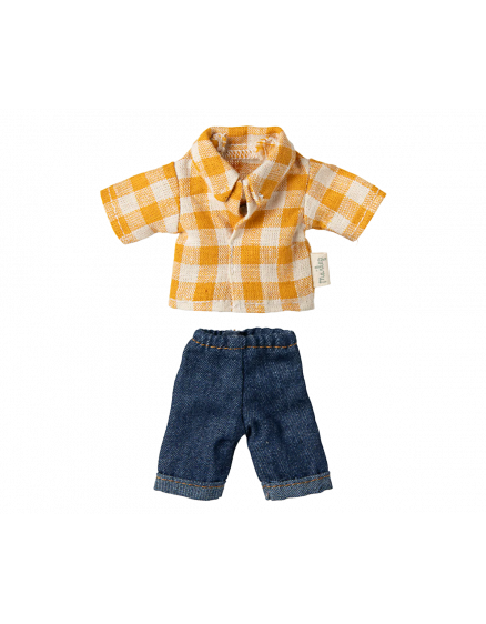 Yellow Checked Shirt and Pants Dad mouse