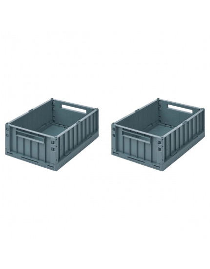 Weston Storage Box M 2-pack Whale Blue