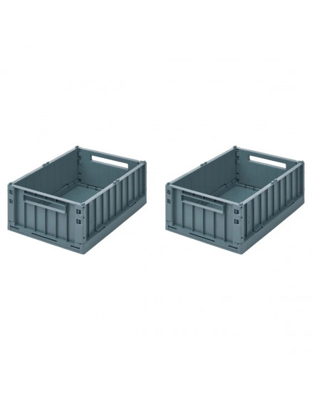Weston Storage Box M 2-pack Whale Blue