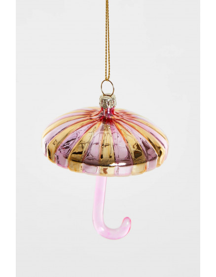 Gold-Pink Umbrella Ornament