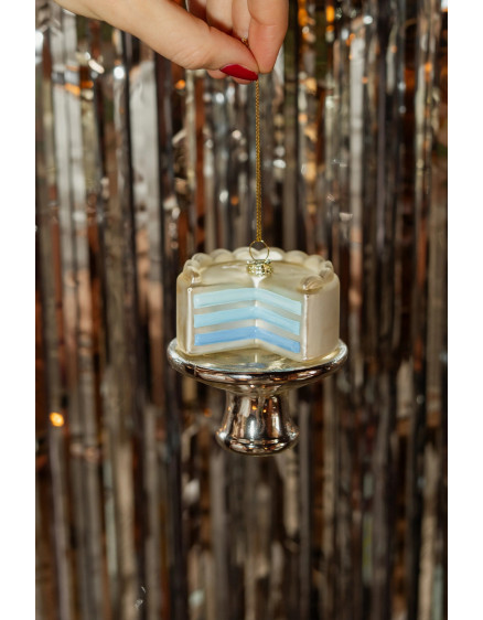 Gender Reveal Cake Blue Ornament 4