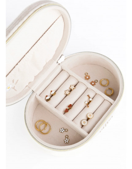 Aura Jewlery Box Embroidery Daisy