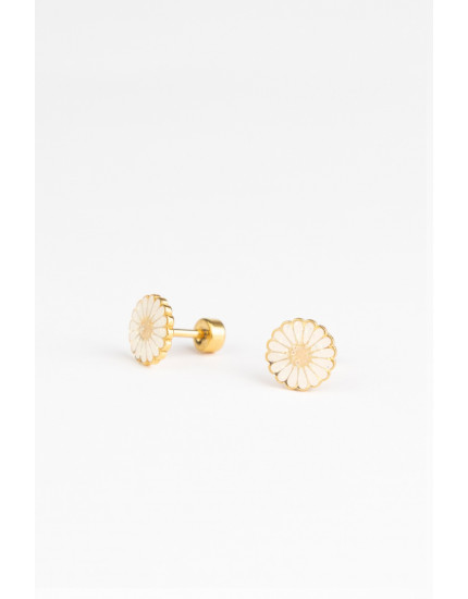 Studs Earrings Golden Daisy