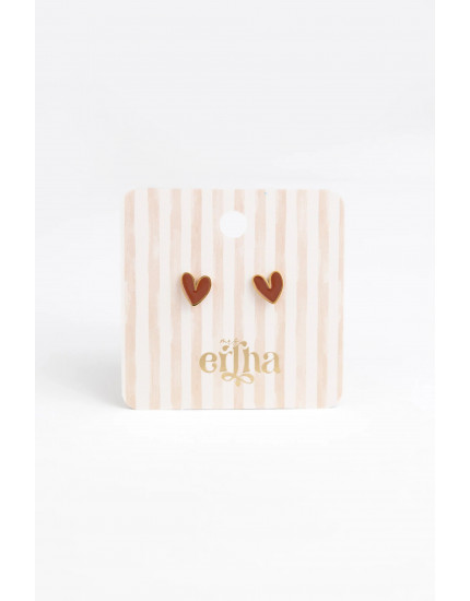 Studs Earrings Organic Heart