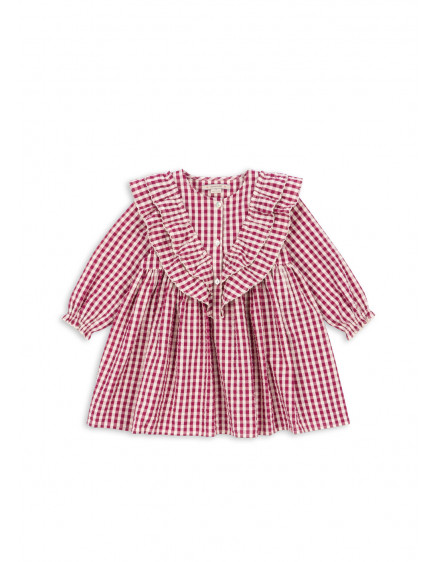 Kim Dress Sangria Butter Check